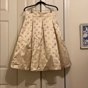 Eliza J Gold Polka Dot Metallic Midi Skirt
